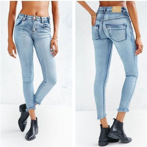 One Teaspoon Size 22 Yard Birds Mid Rise Skinny Long Length Button Fly Jean - Picture 3 of 12